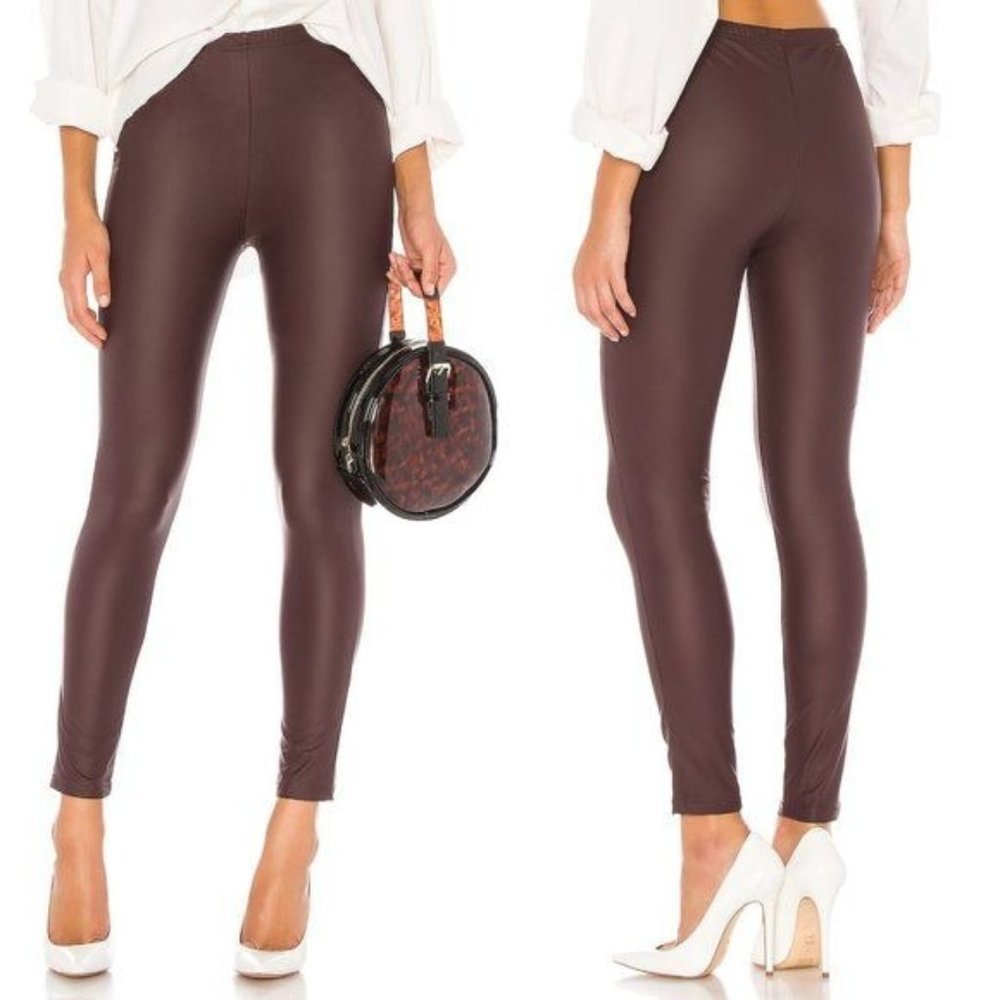𝅺NWT Plush Fleece Lined Liquid Faux Leather Legging High Rise
